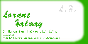 lorant halmay business card